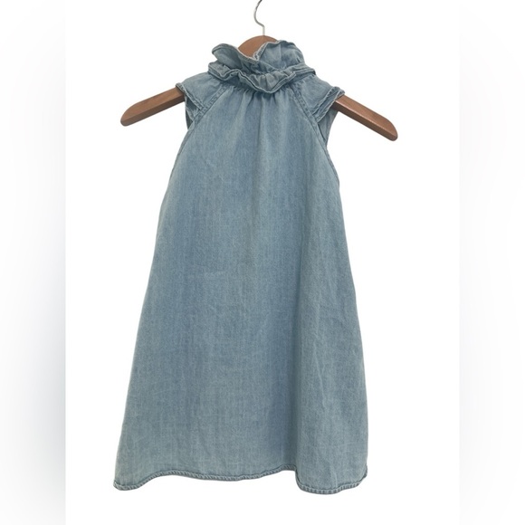 Mazik Denim Ruffle Neck Top - Picture 6 of 6